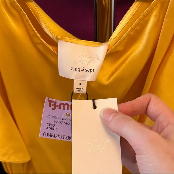 NWT Cinq a Sept Patti silk high-low gown sz 4 - Picture 5 of 11